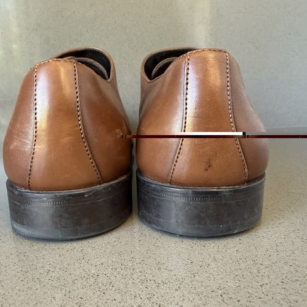 Hugo Boss Double Monk Strap Dress Shoes Mens 11 Brown Leather Buckle - Picture 9 of 16